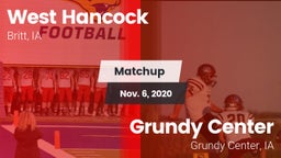 Matchup: West Hancock vs. Grundy Center  2020