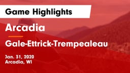 Arcadia  vs Gale-Ettrick-Trempealeau  Game Highlights - Jan. 31, 2020