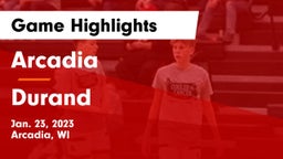 Arcadia  vs Durand  Game Highlights - Jan. 23, 2023