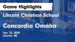 Lincoln Christian School vs Concordia Omaha Game Highlights - Jan. 23, 2020