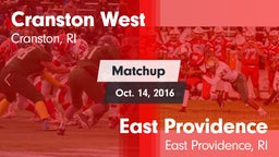 Matchup: Cranston West High vs. East Providence  2016