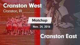 Matchup: Cranston West High vs. Cranston East 2016