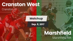 Matchup: Cranston West High vs. Marshfield  2017