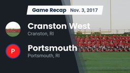 Recap: Cranston West  vs. Portsmouth  2017