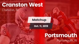 Matchup: Cranston West High vs. Portsmouth  2019