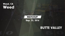 Matchup: Weed  vs. BUTTE VALLEY 2016