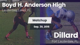 Matchup: Boyd H. Anderson vs. Dillard  2016