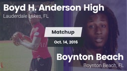 Matchup: Boyd H. Anderson vs. Boynton Beach  2016