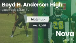 Matchup: Boyd H. Anderson vs. Nova  2016