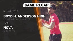 Recap: Boyd H. Anderson High vs. Nova  2016