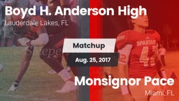 Matchup: Boyd H. Anderson vs. Monsignor Pace  2017
