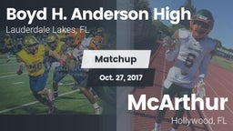 Matchup: Boyd H. Anderson vs. McArthur  2017