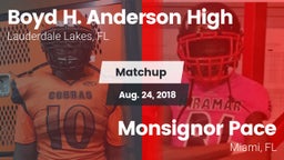 Matchup: Boyd H. Anderson vs. Monsignor Pace  2018