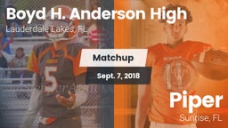 Matchup: Boyd H. Anderson vs. Piper  2018