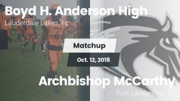 Matchup: Boyd H. Anderson vs. Archbishop McCarthy  2018