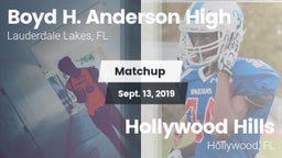 Matchup: Boyd H. Anderson vs. Hollywood Hills  2019