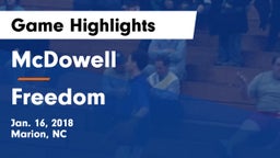 McDowell   vs Freedom  Game Highlights - Jan. 16, 2018