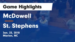 McDowell   vs St. Stephens Game Highlights - Jan. 23, 2018