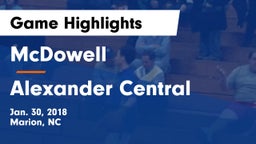 McDowell   vs Alexander Central  Game Highlights - Jan. 30, 2018