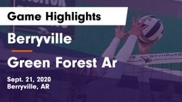 Berryville  vs Green Forest Ar Game Highlights - Sept. 21, 2020