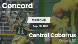 Matchup: Concord  vs. Central Cabarrus  2016