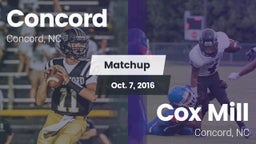 Matchup: Concord  vs. Cox Mill  2016