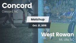 Matchup: Concord  vs. West Rowan  2016