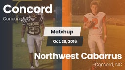 Matchup: Concord  vs. Northwest Cabarrus  2016