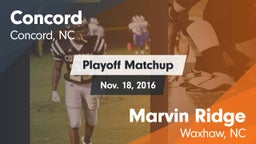 Matchup: Concord  vs. Marvin Ridge  2016