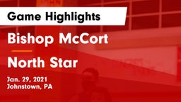 Bishop McCort  vs North Star  Game Highlights - Jan. 29, 2021