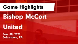 Bishop McCort  vs United  Game Highlights - Jan. 30, 2021