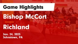 Bishop McCort  vs Richland  Game Highlights - Jan. 24, 2023