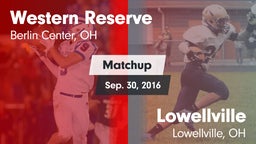 Matchup: Western Reserve vs. Lowellville  2016