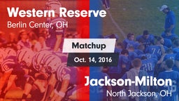 Matchup: Western Reserve vs. Jackson-Milton  2016
