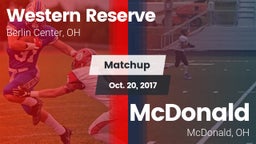 Matchup: Western Reserve vs. McDonald  2017