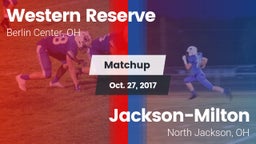 Matchup: Western Reserve vs. Jackson-Milton  2017