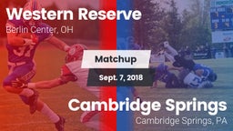 Matchup: Western Reserve vs. Cambridge Springs  2018