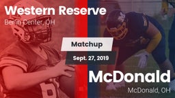 Matchup: Western Reserve vs. McDonald  2019