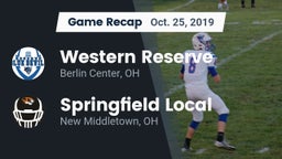 Recap: Western Reserve  vs. Springfield Local  2019
