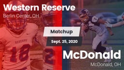 Matchup: Western Reserve vs. McDonald  2020