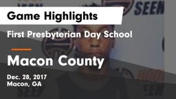 First Presbyterian Day School vs Macon County  Game Highlights - Dec. 28, 2017