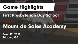 First Presbyterian Day School vs Mount de Sales Academy  Game Highlights - Jan. 12, 2018