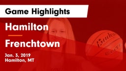Hamilton  vs Frenchtown  Game Highlights - Jan. 3, 2019