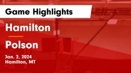 Hamilton  vs Polson  Game Highlights - Jan. 2, 2024