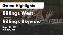 Billings West  vs Billings Skyview  Game Highlights - Sept. 23, 2021