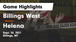 Billings West  vs Helena  Game Highlights - Sept. 26, 2021