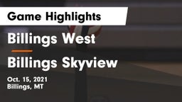 Billings West  vs Billings Skyview  Game Highlights - Oct. 15, 2021