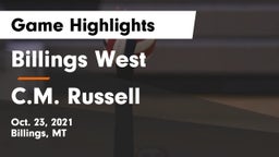 Billings West  vs C.M. Russell  Game Highlights - Oct. 23, 2021