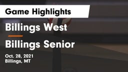 Billings West  vs Billings Senior  Game Highlights - Oct. 28, 2021