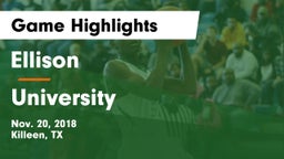 Ellison  vs University  Game Highlights - Nov. 20, 2018